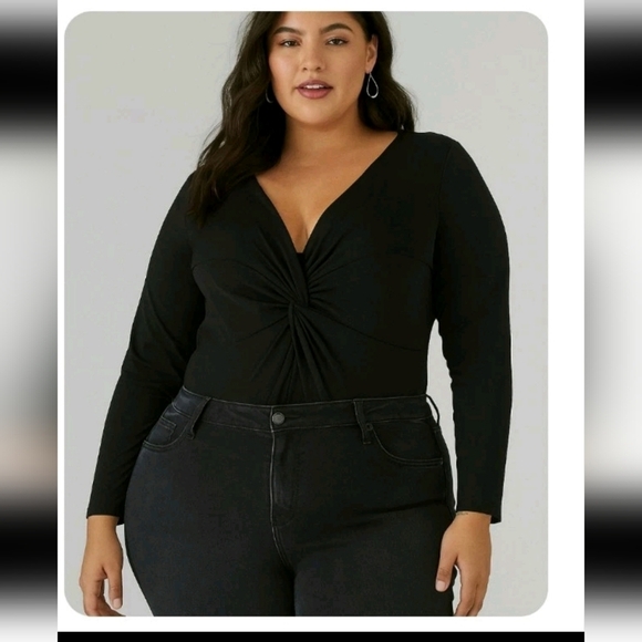 Torrid Womens Black Twist Front Long Sleeve Bodysuit 3 - Picture 1 of 14